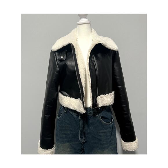 Cider Faux Leather Shearling Jacket - Picture 1 of 6
